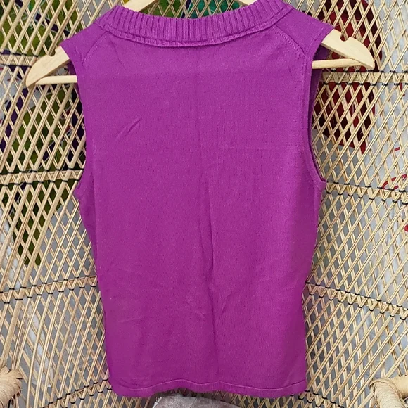 Hugo Boss Purple Ribbed Fitted Tank Top - Picture 4 of 6